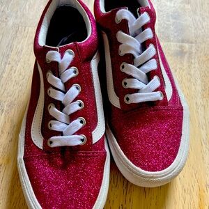 Vans Pink Glitter Platform Sneakers